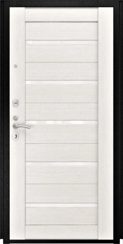 Входная дверь ДвериПРО Модель L-49 СБ-1 (лак. белое, 16мм, беленый дуб) DPRO197036 внутренняя сторона