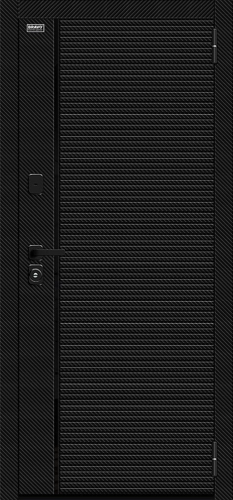 Входная дверь Лайнер-3 Black Carbon/Off-white BR4883 внешняя сторона