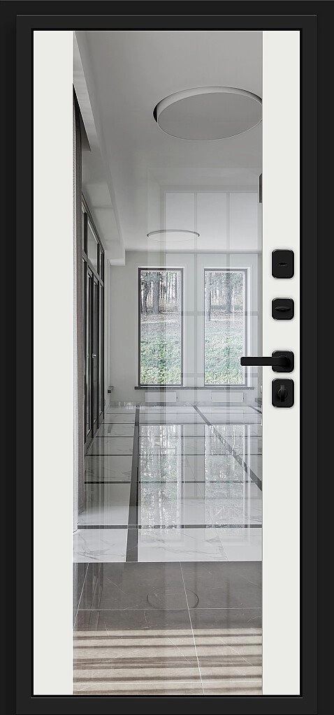 Входная дверь Матрикс-3 Total Black/Off-white BR4845 внутренняя сторона