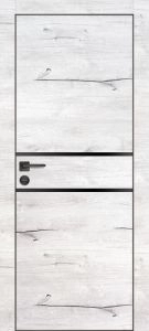 Межкомнатная дверь PX-18 черная кромка с 4-х ст. Дуб арктик
